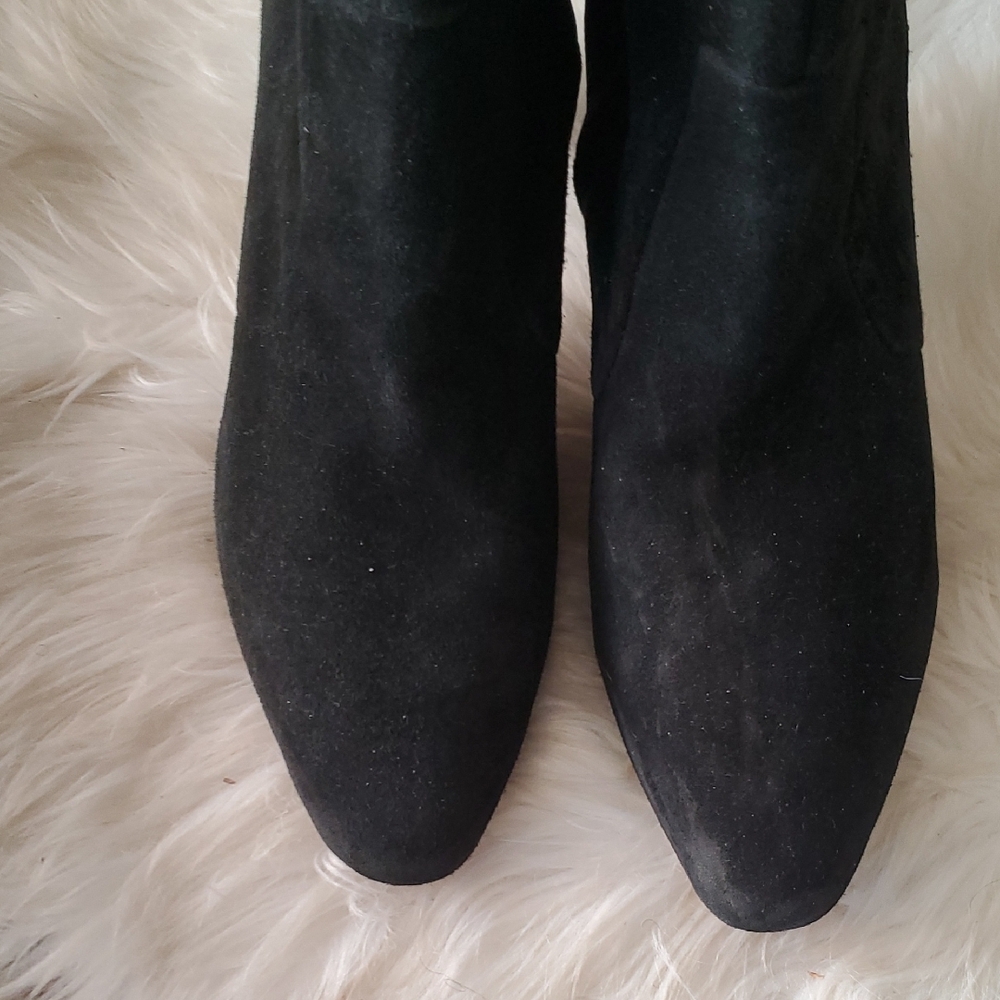 Brian Atwood Black Ankle Booties with Suede Finish - Picture 3 of 12